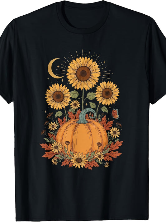 Sunflower Pumpkin Harvest, Pumpkin Patch And Autumn Harvest T-Shirt