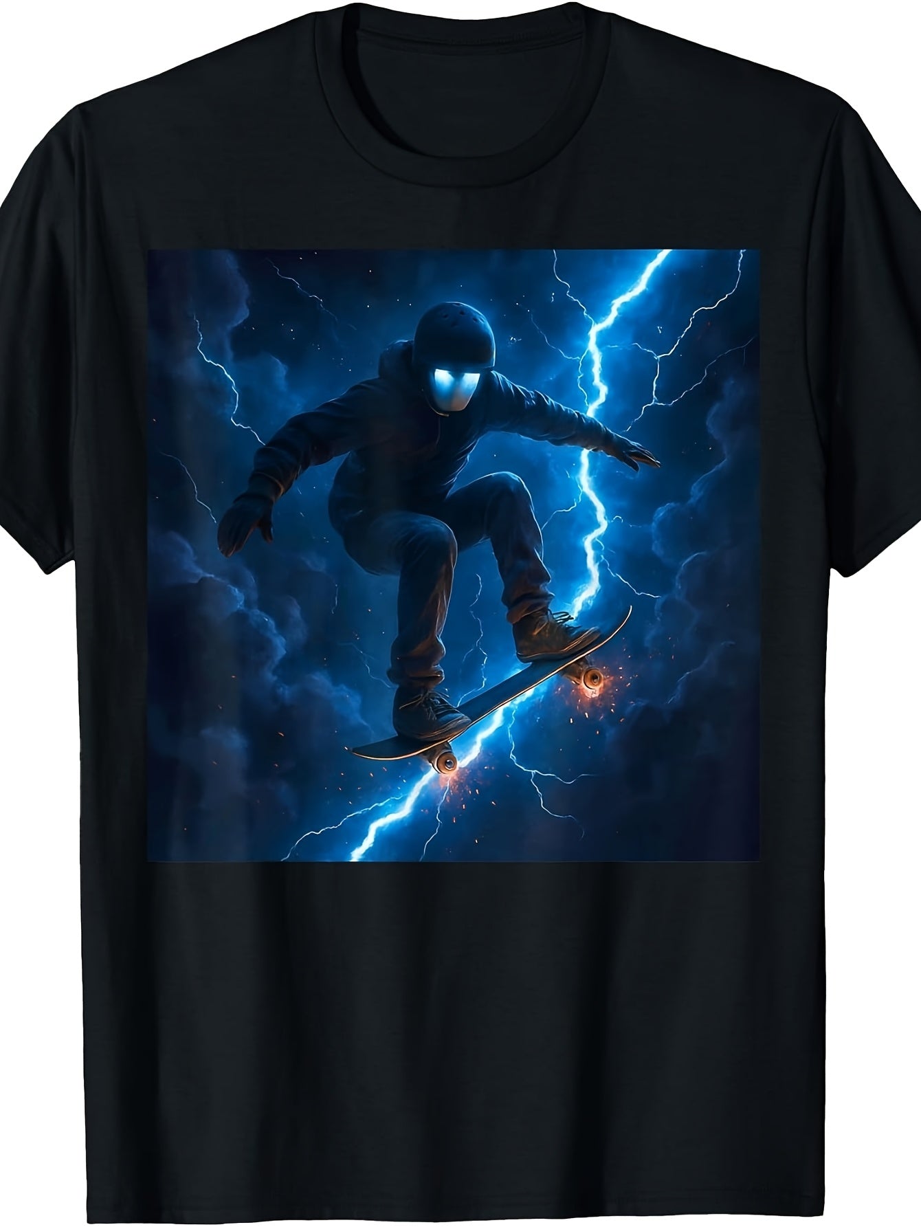 Electric Skater Cyberpunk Lightning Skateboarder T-Shirt T-Shirt